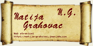 Matija Grahovac vizit kartica